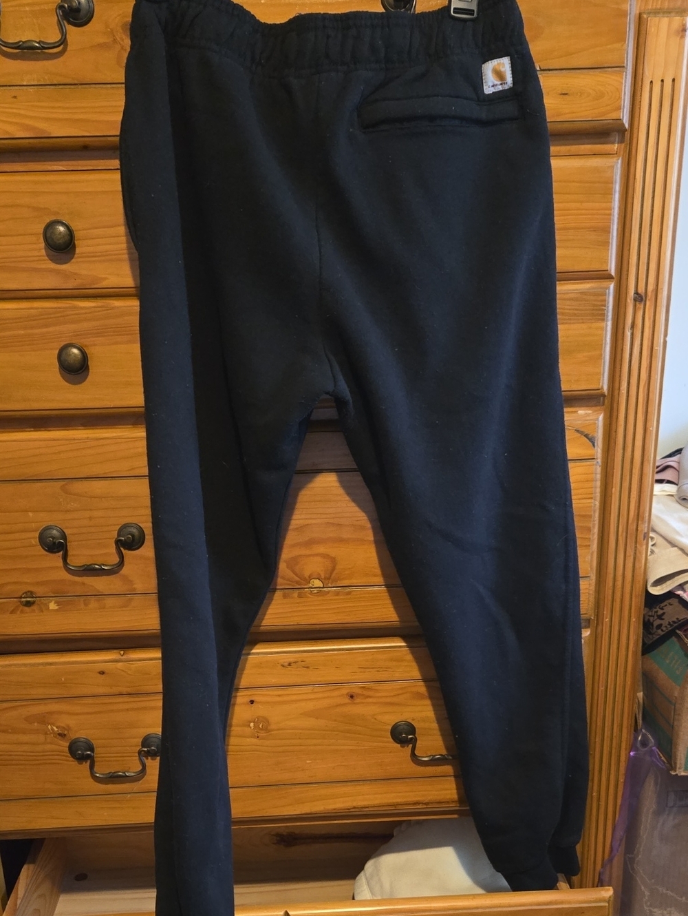 Carhartt  Black Jogger Sweatpants with White Logo - Picture 2 of 3